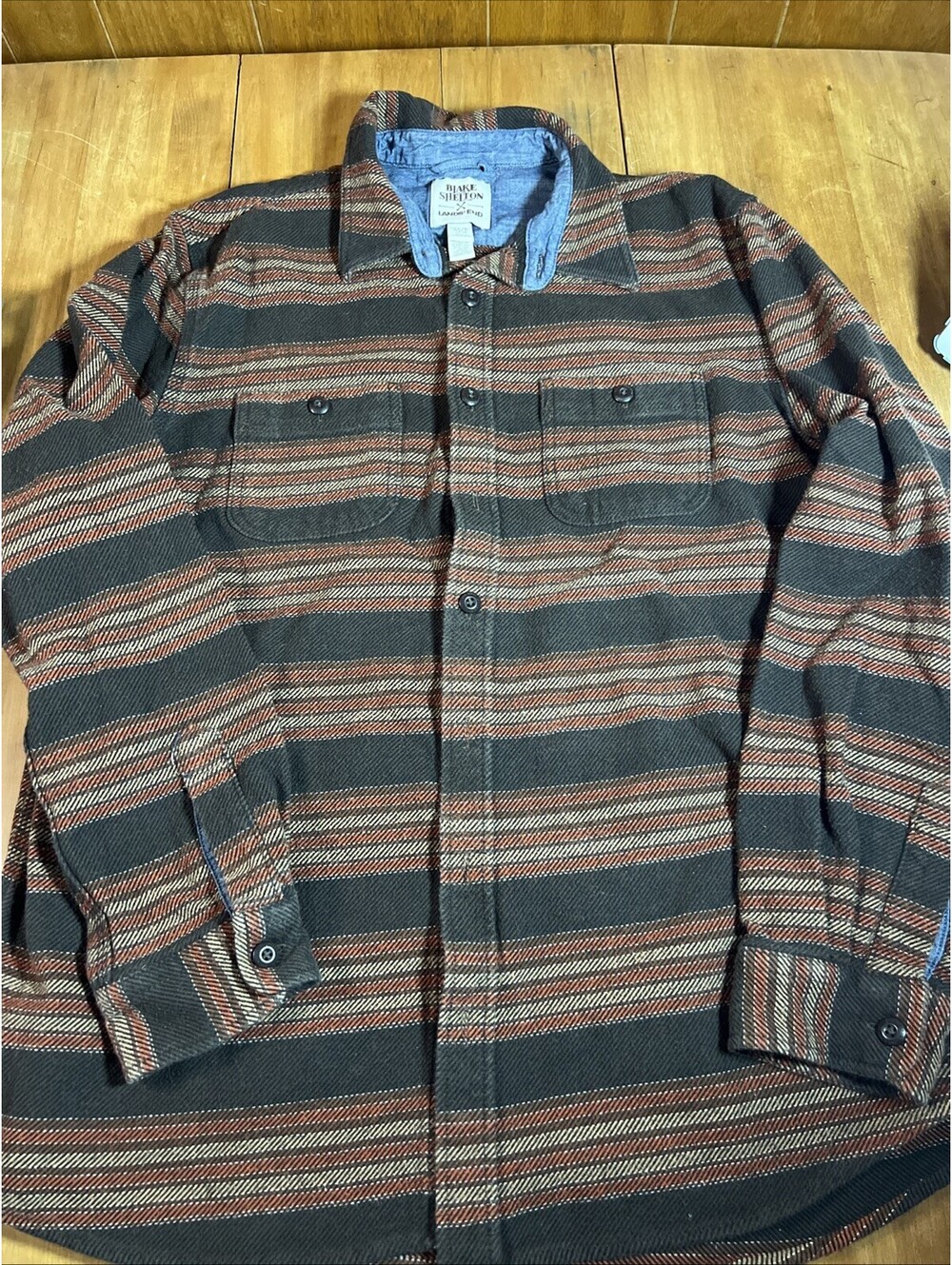 Lands End Blake Shelton Cotton Button Down Shirt Sz XL/T